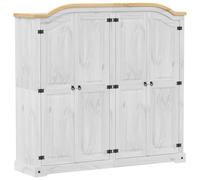 Berkfield Home Wardrobe Corona White 194x52x186 cm Solid Wood Pine | Size: 194 x 52 x 186 cm Berkfield Home White 194 x 52 x 186 cm