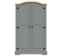 Berkfield Home Wardrobe Mexican Pine Corona Range 2 Doors Grey Berkfield Home Grey