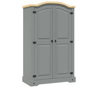 Berkfield Home Wardrobe Mexican Pine Corona Range 2 Doors Grey Berkfield Home Grey