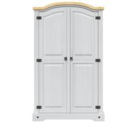 Berkfield Home Wardrobe Mexican Pine Corona Range 2 Doors White Berkfield Home White
