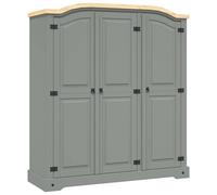 Berkfield Home Wardrobe Mexican Pine Corona Range 3 Doors Grey Berkfield Home Grey