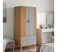 Berkfield Home Wardrobe OLDEN Grey & Brown 76.5x53x172 cm Solid Wood Pine Berkfield Home Grey 76.5x53x172 cm