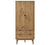 Berkfield Home Wardrobe OTTA 76.5x53x172 cm Solid Wood Pine in Brown Berkfield Home Brown 76.5x53x172 cm