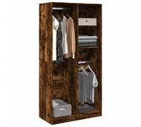 Berkfield Home Wardrobe Smoked Oak 100x50x200 cm Engineered Wood in Brown | Size: 100 x 50 x 200 cm Berkfield Home Brown 100 x 50 x 200 cm