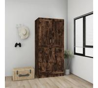 Berkfield Home Wardrobe Smoked Oak 82.5x51.5x180 cm Engineered Wood in Brown Berkfield Home Brown 82.5x51.5x180 cm