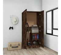 Berkfield Home Wardrobe Smoked Oak 82.5x51.5x180 cm Engineered Wood in Brown Berkfield Home Brown 82.5x51.5x180 cm