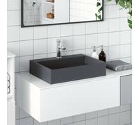 Berkfield Home Wash Basin 50x38x11 cm Mineral Cast/Marble Cast Anthracite in Black | Size: 50 x 38 x 11 cm Berkfield Home Black 50 x 38 x 11 cm