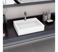 Berkfield Home Wash Basin 60x38x11 cm Mineral Cast/Marble Cast White | Size: 60 x 38 x 11 cm Berkfield Home White 60 x 38 x 11 cm