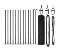 Berkfield Home Welded Wire Fence with 13 Flanged Posts Grey 0.6x25 m Steel Berkfield Home Grey