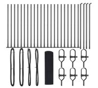 Berkfield Home Welded Wire Fence with 13 Flanged Posts Grey 0.8x100 m Steel Berkfield Home Grey