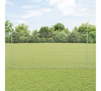 Berkfield Home Welded Wire Fence with 22 U Posts Silver 1.6x25 m Steel Berkfield Home Silver