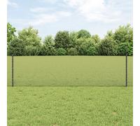 Berkfield Home Welded Wire Fence with 44 U Posts Grey 0.6x100 m Steel Berkfield Home Grey