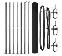 Berkfield Home Welded Wire Fence with 7 Flanged Posts Grey 1.6x10 m Steel Berkfield Home Grey