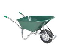 Berkfield Home Wheelbarrow Green 90 L 150 kg Galvanised Steel & Plastic Berkfield Home Multicolor