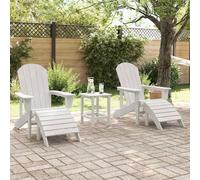 Berkfield Home White Adirondack Chairs with Footrests 2 pcs White HDPE Berkfield Home White