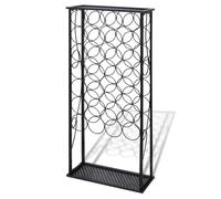 Berkfield Home Wine Rack for 28 Bottles Metal in Black Berkfield Home Black