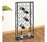 Berkfield Home Wine Rack for 28 Bottles Metal in Black Berkfield Home Black