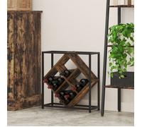 Berkfield Home Wine Rack Smoked Oak 51x18x52, 5 cm Engineered Wood in Brown Berkfield Home Brown