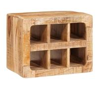 Berkfield Home Wine Rack Wall-mounted with Storage Brown Solid mango wood Berkfield Home Brown