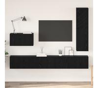 Berkfield Home with Shelf Wall-mounted Other with Storage with Door 4 pcs Black oak 30.5 x 30 x 110 cm Engineered wood Berkfield Home Black 30.5 x 30 x 110 cm