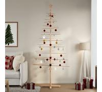 Berkfield Home Wooden Christmas Tree for Decoration 210 cm Solid Wood Pine in Brown Berkfield Home Brown