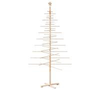 Berkfield Home Wooden Christmas Tree for Decoration 210 cm Solid Wood Pine in Brown Berkfield Home Brown