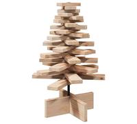 Berkfield Home Wooden Christmas Tree for Decoration 60 cm Solid Wood Pine in Brown Berkfield Home Brown