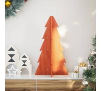 Berkfield Home Wooden Christmas Tree for Decoration Wax Brown 69.5 cm Solid Wood Pine Berkfield Home Brown