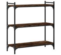 Berkfield Industrial Bookcase 3-Tier Smoked Oak 80X30X86 Cm Engineered Wood