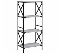 Berkfield Industrial Bookcase 4-Tier Grey Sonoma 59X35X132 Cm Engineered Wood