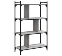 Berkfield Industrial Bookcase 4-Tier Grey Sonoma 76X32X123 Cm Engineered Wood