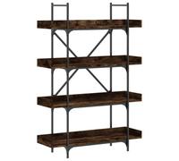 Berkfield Industrial Bookcase 4-Tier Smoked Oak 100X33X145.5 Cm Engineered Wood