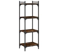 Berkfield Industrial Bookcase 4-Tier Smoked Oak 40X30X120 Cm Engineered Wood
