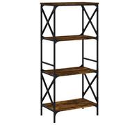 Berkfield Industrial Bookcase 4-Tier Smoked Oak 59X35X132 Cm Engineered Wood