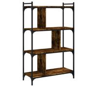 Berkfield Industrial Bookcase 4-Tier Smoked Oak 76X32X123 Cm Engineered Wood