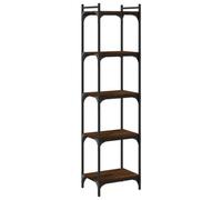 Berkfield Industrial Bookcase 5-Tier Brown Oak 40X30X154 Cm Engineered Wood