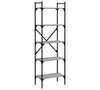 Berkfield Industrial Bookcase 5-Tier Grey Sonoma 56X31.5X174 Cm Engineered Wood