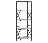 Berkfield Industrial Bookcase 5-Tier Grey Sonoma 59X35X171 Cm Engineered Wood