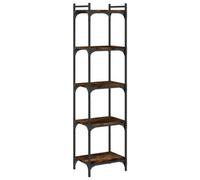 Berkfield Industrial Bookcase 5-Tier Smoked Oak 40X30X154 Cm Engineered Wood
