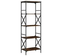 Berkfield Industrial Bookcase 5-Tier Smoked Oak 59X35X171 Cm Engineered Wood