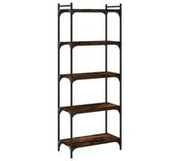 Berkfield Industrial Bookcase 5-Tier Smoked Oak 60X30X154 Cm Engineered Wood