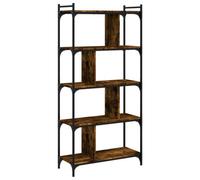 Berkfield Industrial Bookcase 5-Tier Smoked Oak 76X32X158 Cm Engineered Wood