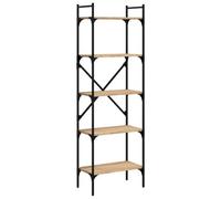 Berkfield Industrial Bookcase 5-Tier Sonoma Oak 56X31.5X174 Cm Engineered Wood