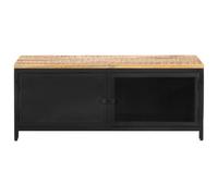 Berkfield Industrial Coffee Table 90X50X37 Cm Solid Rough Mango Wood