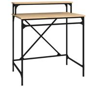 Berkfield Industrial Desk Sonoma Oak 80X50X90 Cm Engineered Wood And Iron