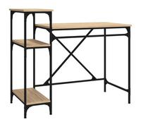 Berkfield Industrial Desk With Shelves Sonoma Oak 105X50X90 Cm Engineered Wood&iron