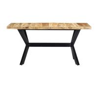 Berkfield Industrial Dining Table 160X80X75 Cm Solid Rough Mango Wood