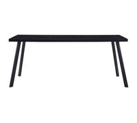 Berkfield Industrial Dining Table Black 160X80X75 Cm Tempered Glass