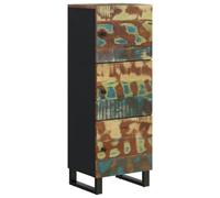Berkfield Industrial Highboard With 3 Doors 40X33X110 Cm Solid Wood Reclaimed&iron