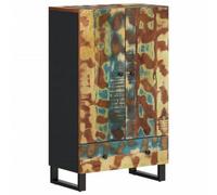 Berkfield Industrial Highboard With Drawer 60X33X100 Cm Solid Wood Reclaimed&iron